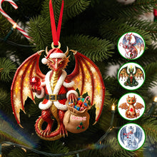 Load image into Gallery viewer, “Unleash Holiday Magic with a Personalized Dragon!” - Christmas Dragon Acrylic Ornament - Custom Gift for Everyone Ornament MagicInPrints
