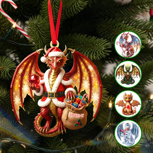 “Unleash Holiday Magic with a Personalized Dragon!” - Christmas Dragon Acrylic Ornament - Custom Gift for Everyone Ornament MagicInPrints