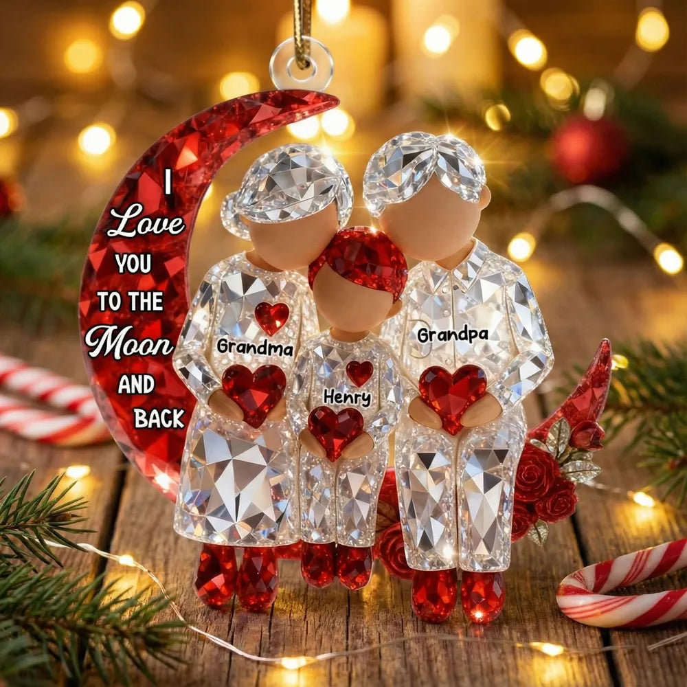 Personalized Crystal Ornament for Grandma and Grandchild - Sentimental Gift for Family Love Ornament MagicInPrints