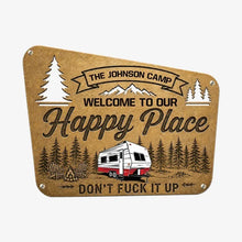 Load image into Gallery viewer, Personalized Shaped Metal Sign for RV Owners | Camping Decor
