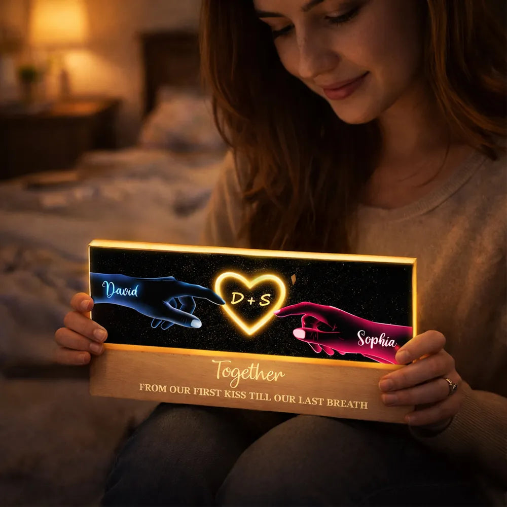 Personalized LED Night Light for Couples with Custom Names - Romantic Gift Plaque MagicInPrints