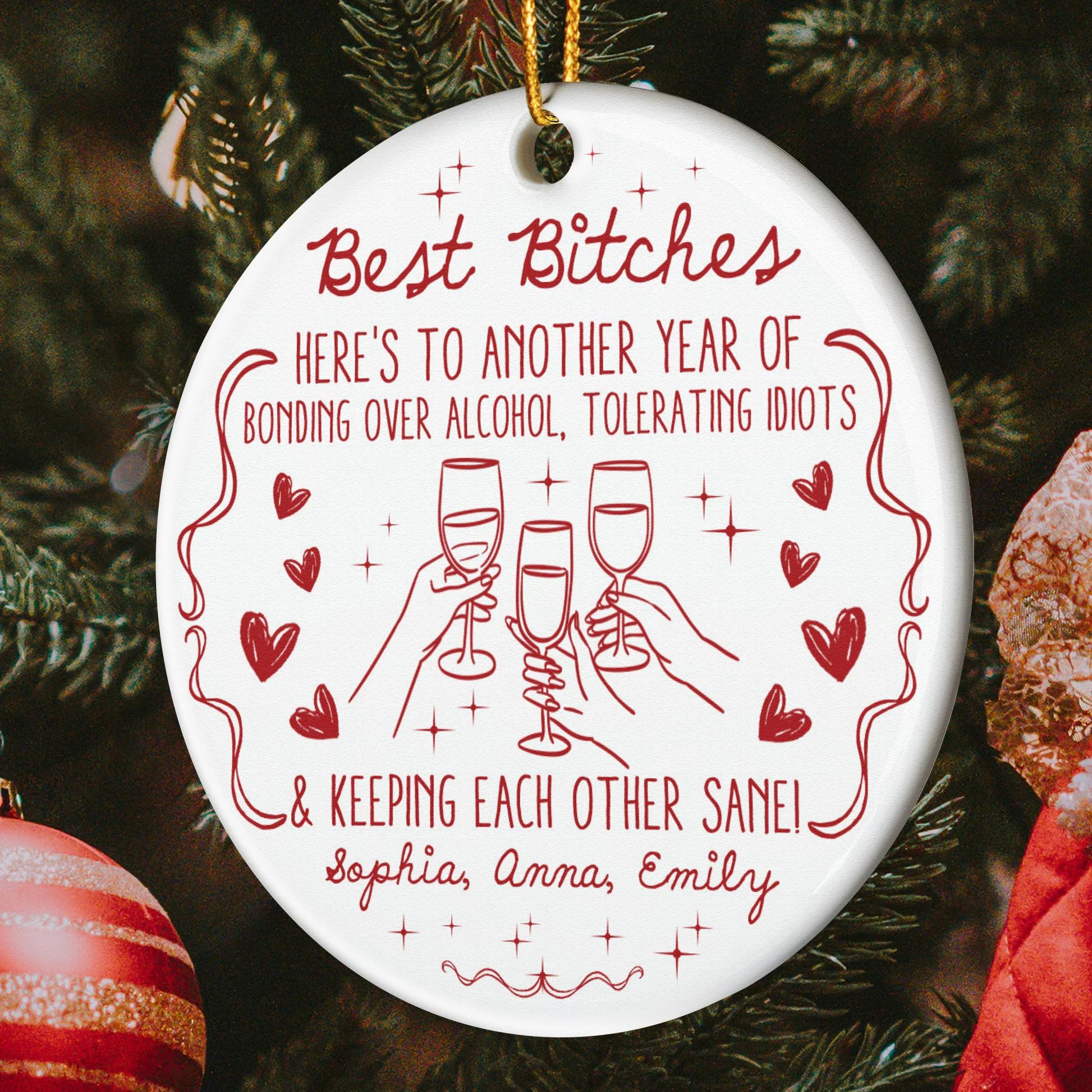 Personalized Funny Christmas Ornament for Friends - Celebrating Friendship Ornament MagicInPrints