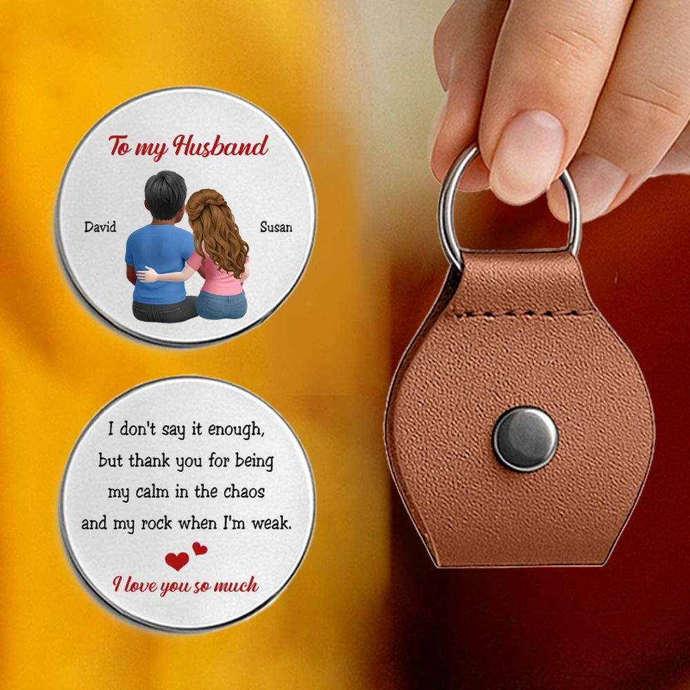 Personalized Leather Keychain for Husband - Sentimental Gift for Anniversary Keychain MagicInPrints