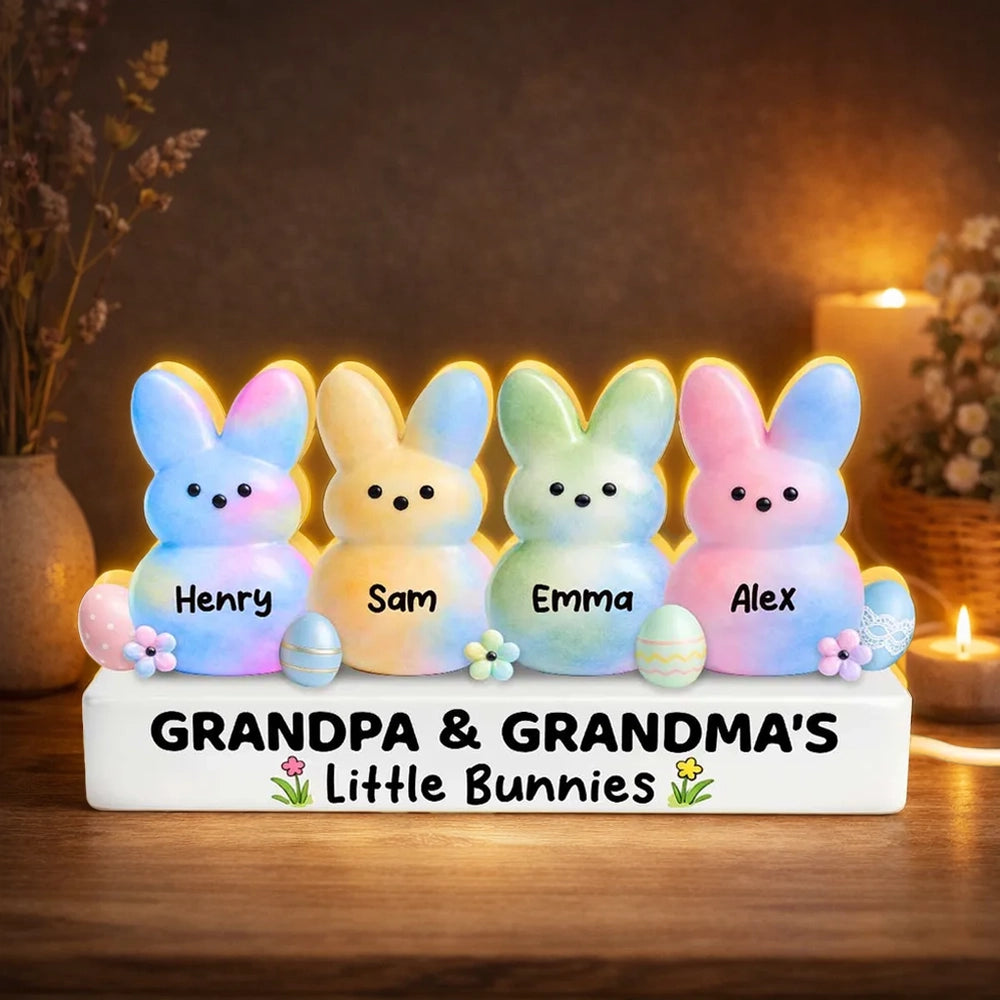 Customizable Bunny Family Light for Kids - Easter Gift Plaque MagicInPrints