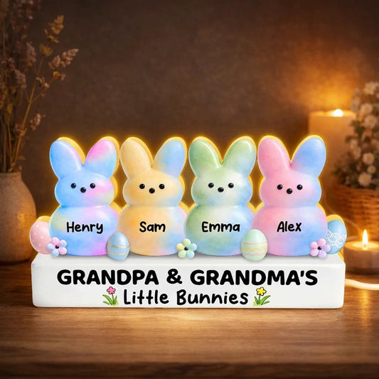 Customizable Bunny Family Light for Kids - Easter Gift Plaque MagicInPrints