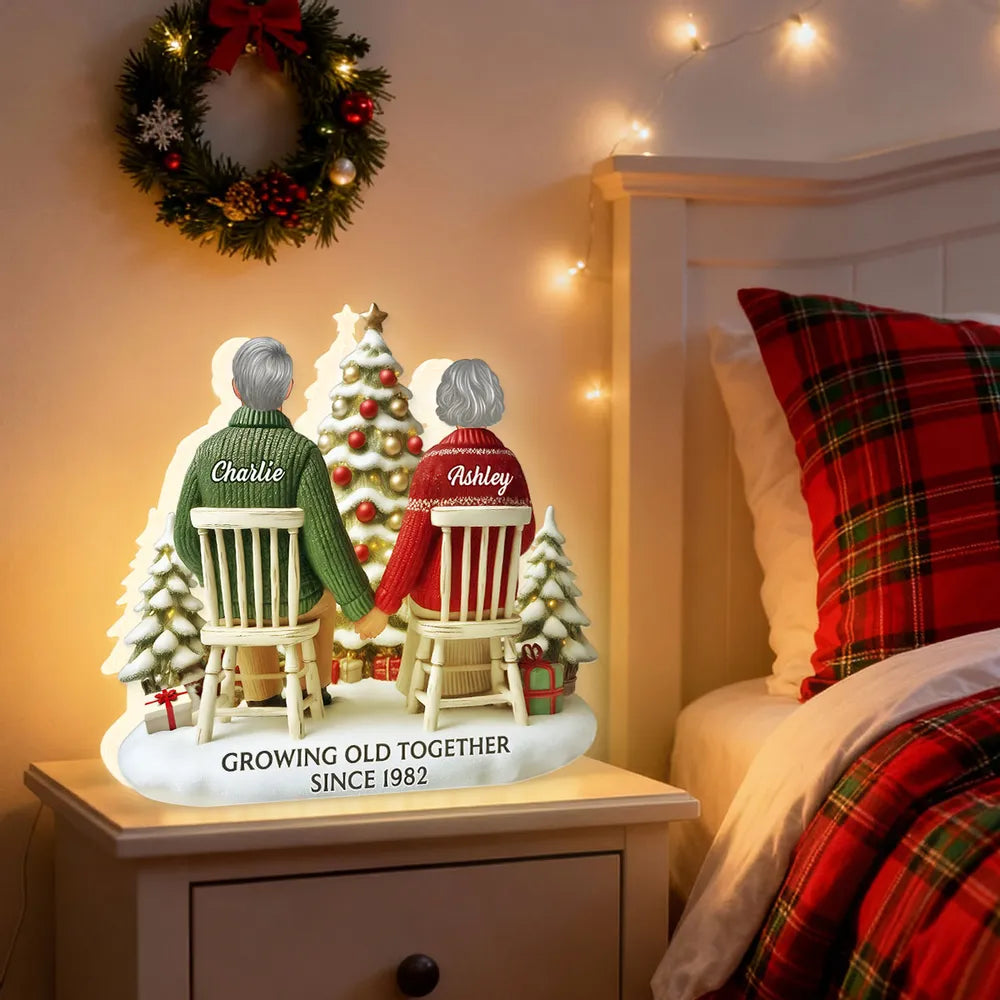 Personalized Couple Christmas Ornament - Growing Old Together Since 1982 Plaque MagicInPrints