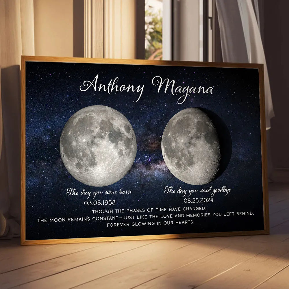 Personalized Memorial Moon Phase Canvas for Loved Ones - Sentimental Tribute Poster or Canvas MagicInPrints
