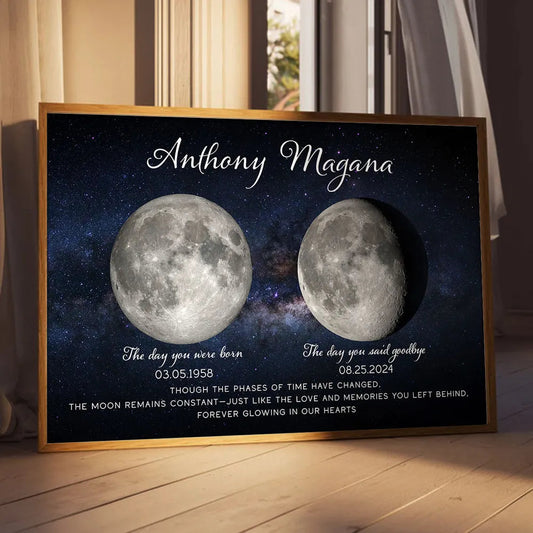 Personalized Memorial Moon Phase Canvas for Loved Ones - Sentimental Tribute Poster or Canvas MagicInPrints