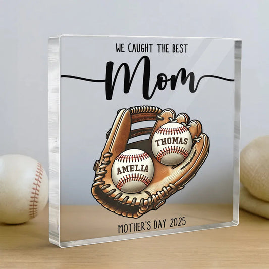 Personalized Baseball Mom Acrylic Block Gift - Mother's Day 2025 Plaque MagicInPrints