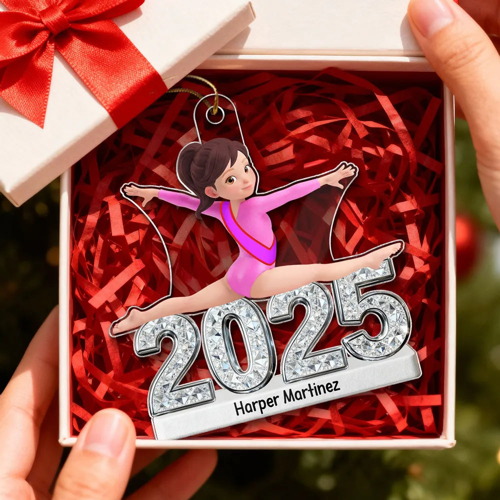 Personalized Gymnastics Christmas Ornament for Kids - Custom Year 2026 Ornament MagicInPrints