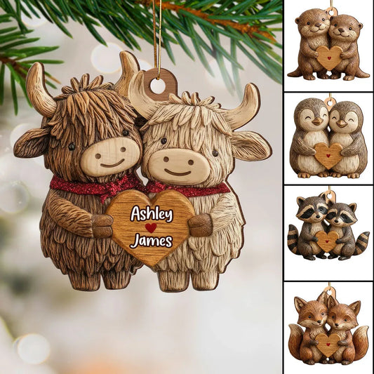 Personalized Animal Couple Ornament for Couples - Holiday Gift Ornament MagicInPrints