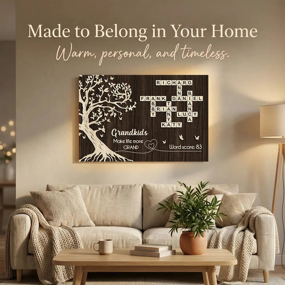 Personalized Family Tree Wall Art for Grandparents - Custom Names Decor Poster or Canvas MagicInPrints