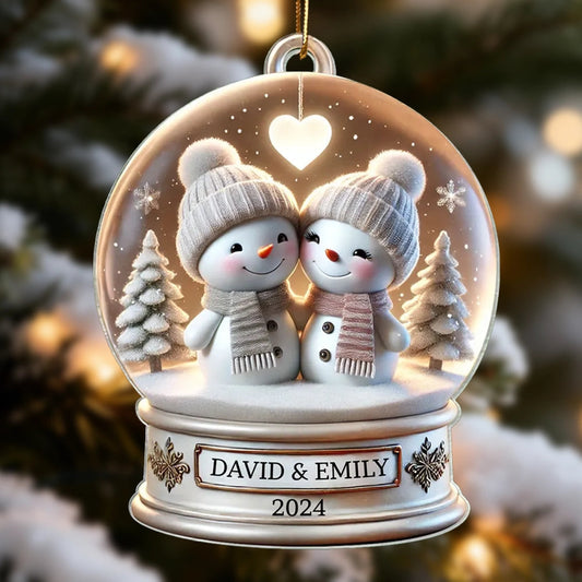 Personalized Snowman Couple Ornament for Couples - Christmas 2024 Ornament MagicInPrints
