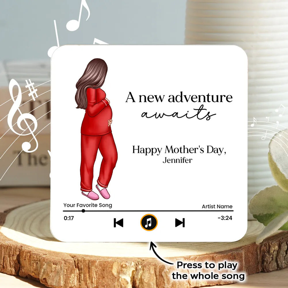 Personalized Mother's Day Music Plaque for Expecting Moms - Custom Song Gift Fridge Magnet MagicInPrints
