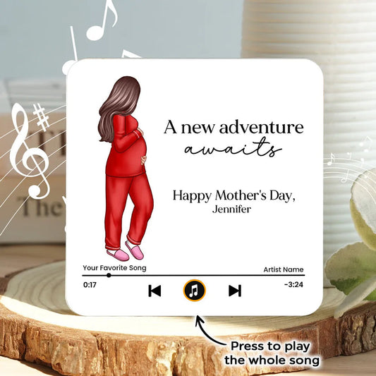 Personalized Mother's Day Music Plaque for Expecting Moms - Custom Song Gift Fridge Magnet MagicInPrints