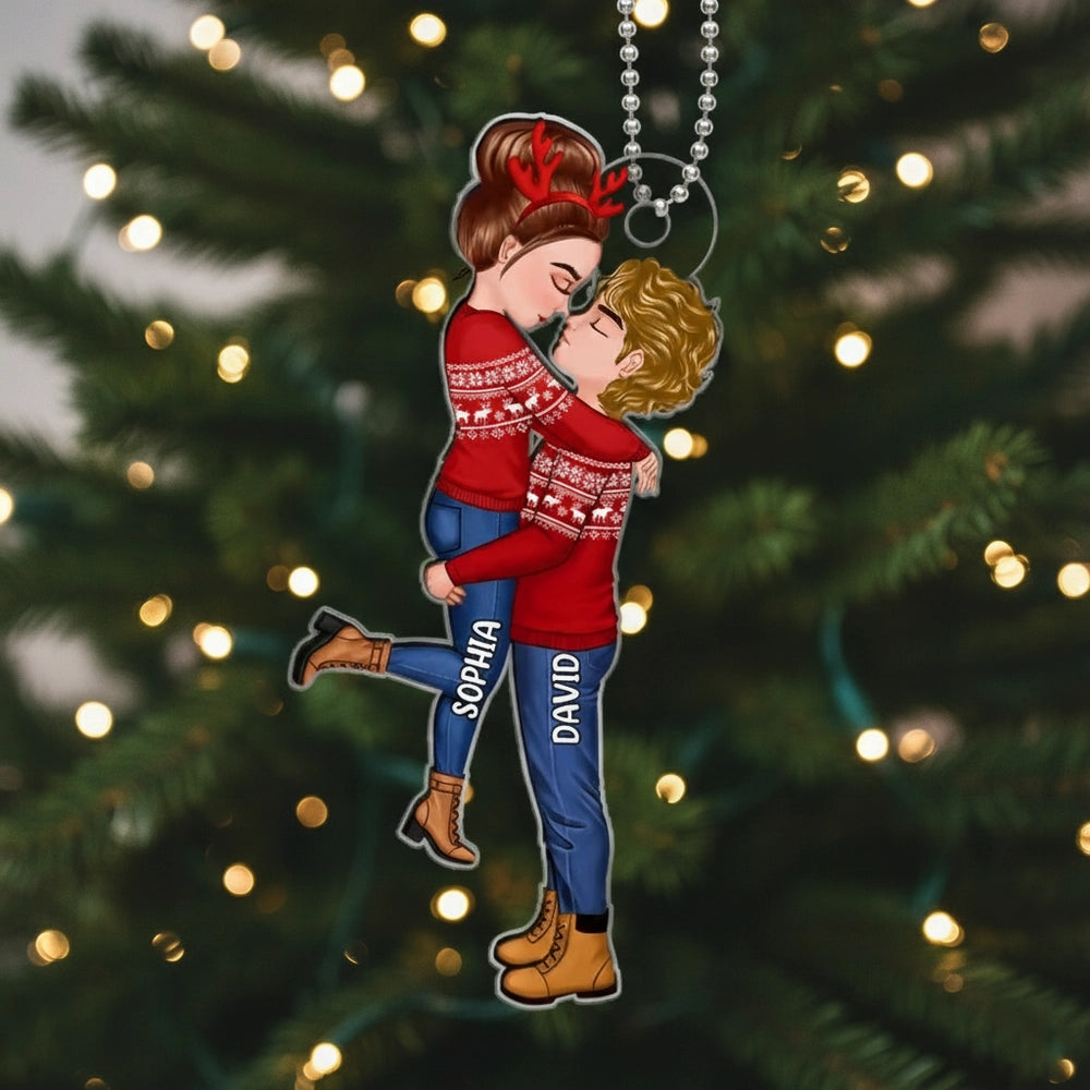 Personalized Couple Christmas Ornament for Lovers - Holiday Keepsake Ornament MagicInPrints