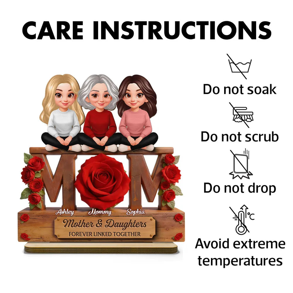 Personalized Mother and Daughters Figurine - Sentimental Home Decor Gift Plaque MagicInPrints