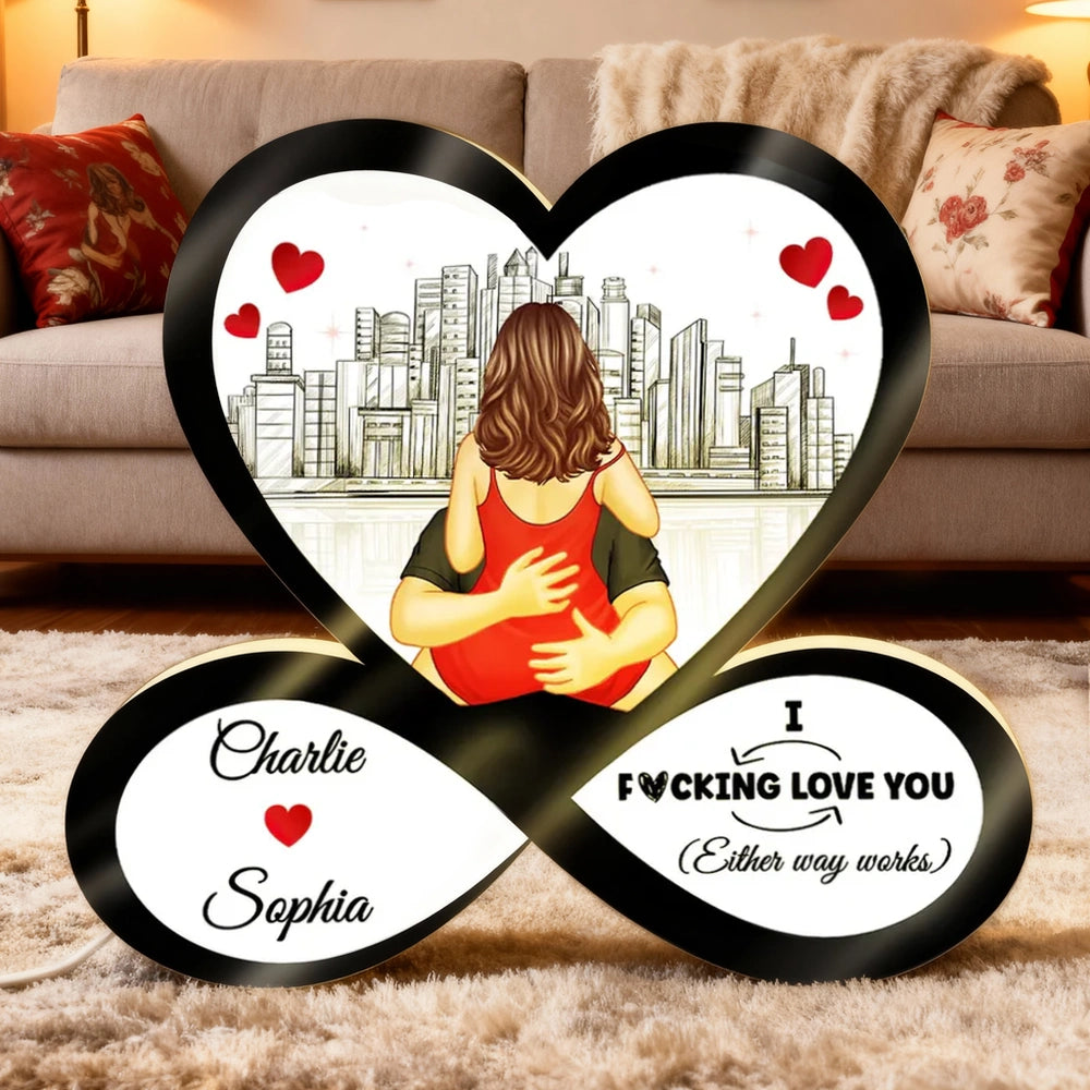 Personalized Heart-Shaped LED Lamp for Couples - Romantic Home Decor Gift Plaque MagicInPrints
