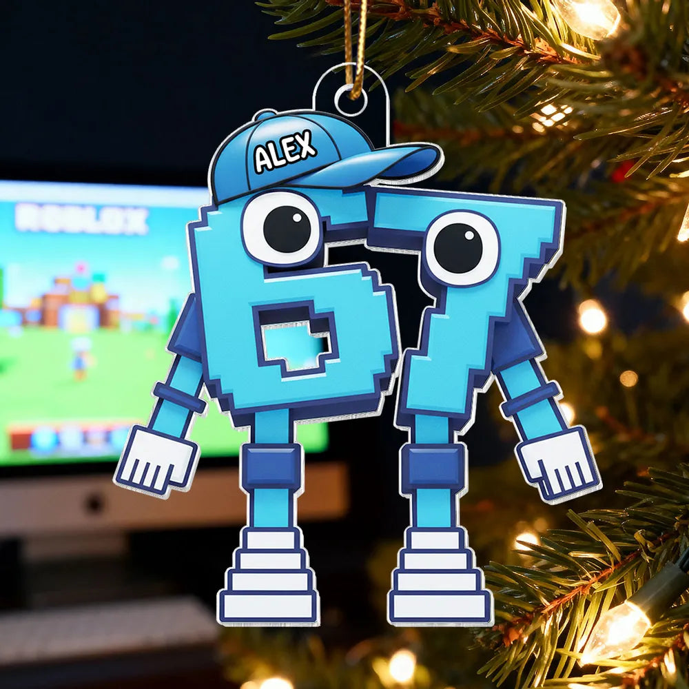 Personalized Cartoon Number Ornament for Kids - Fun Holiday Decoration Ornament MagicInPrints