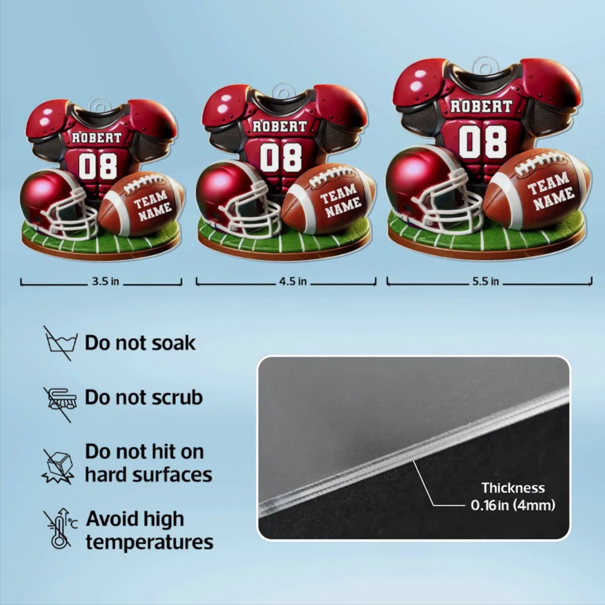 Personalized Football Ornament for Fans - Custom Jersey and Team Name Ornament MagicInPrints