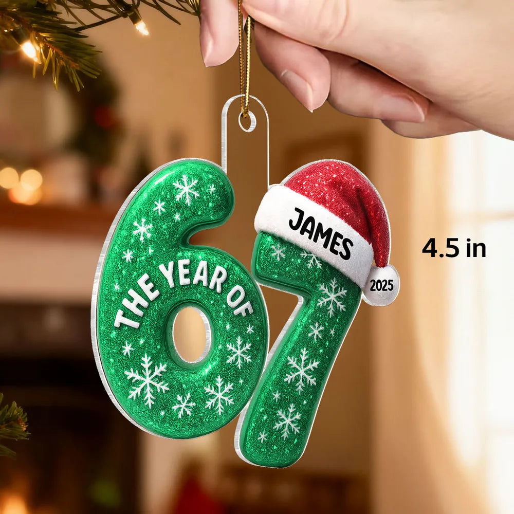 Custom Christmas Ornament for Adults - Personalized Year and Name - Holiday Decoration Ornament MagicInPrints