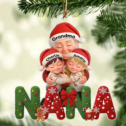Personalized Christmas Ornament for Grandma with Kids - Holiday Keepsake Ornament MagicInPrints