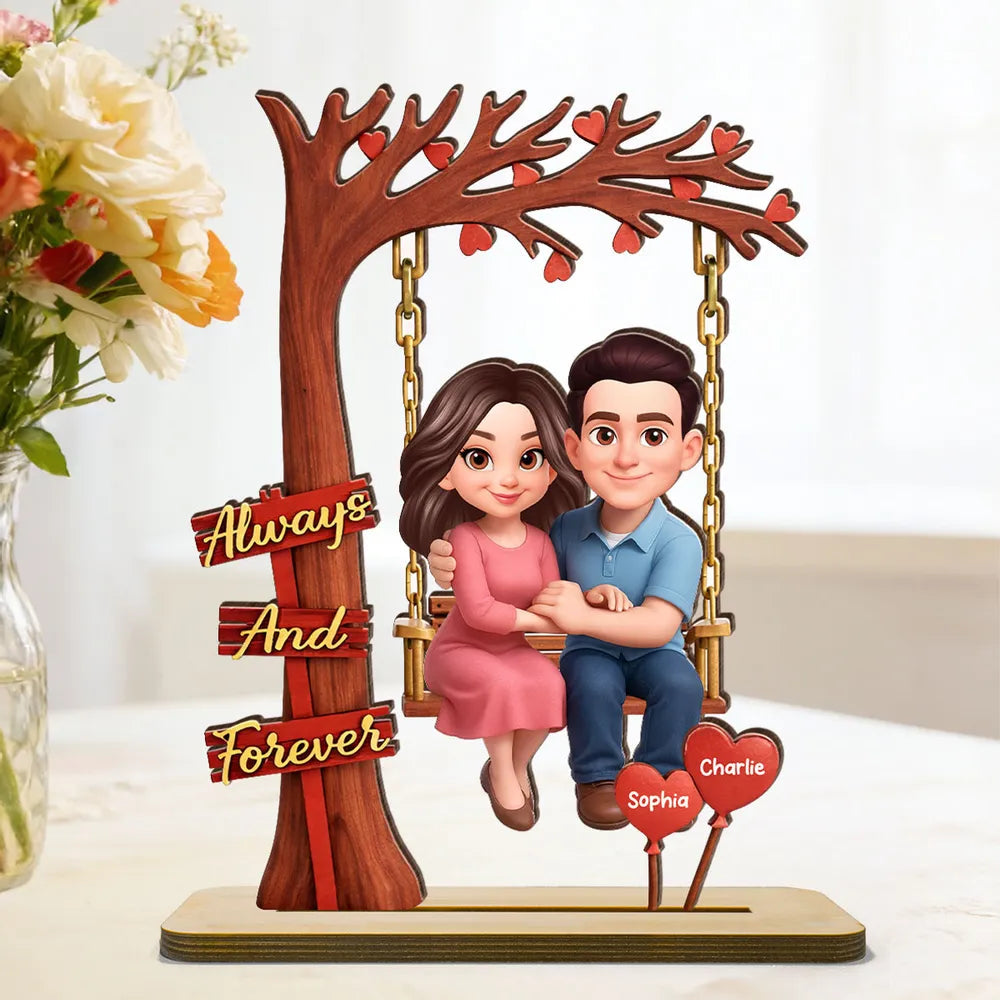 Personalized Couple Figurine Swing Decor for Lovers - Romantic Gift Plaque MagicInPrints