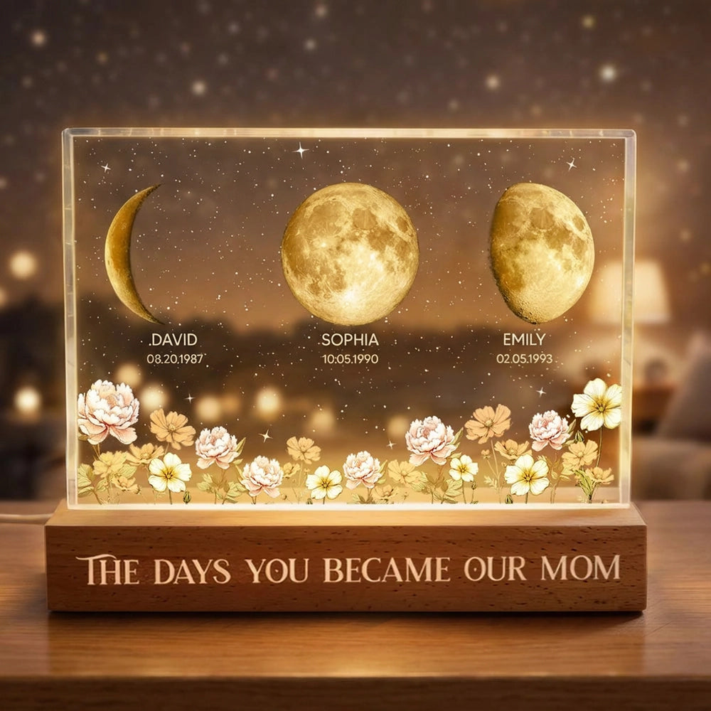Personalized Moon Phase Acrylic Plaque for Mom - Sentimental Gift Plaque MagicInPrints