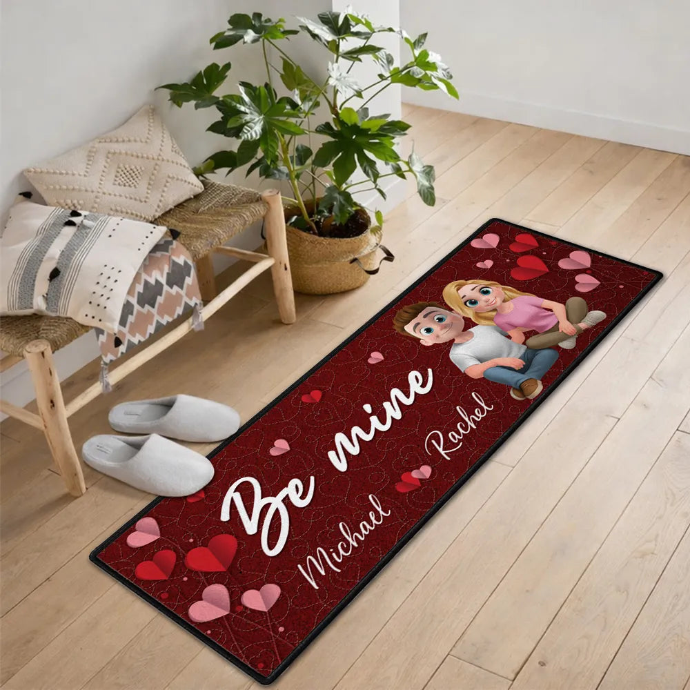 Personalized Couple Cartoon Doormat for Valentine's Day - Romantic Home Decor Doormat MagicInPrints