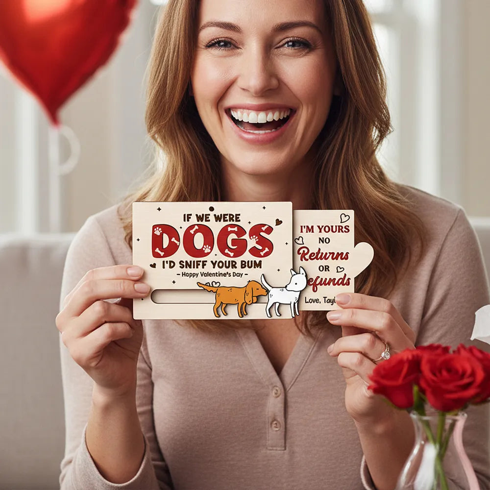 Personalized Funny Dog-Themed Valentine's Day Card for Couples - Humorous Love Message Ornament MagicInPrints