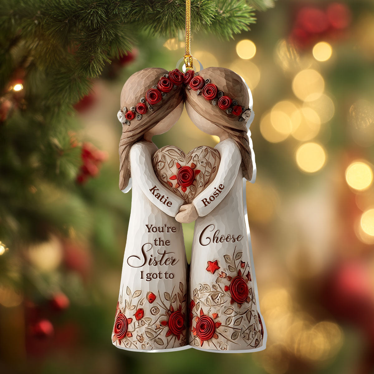 Personalized Sister Ornament for Christmas - Heartfelt Gift for Siblings Ornament MagicInPrints