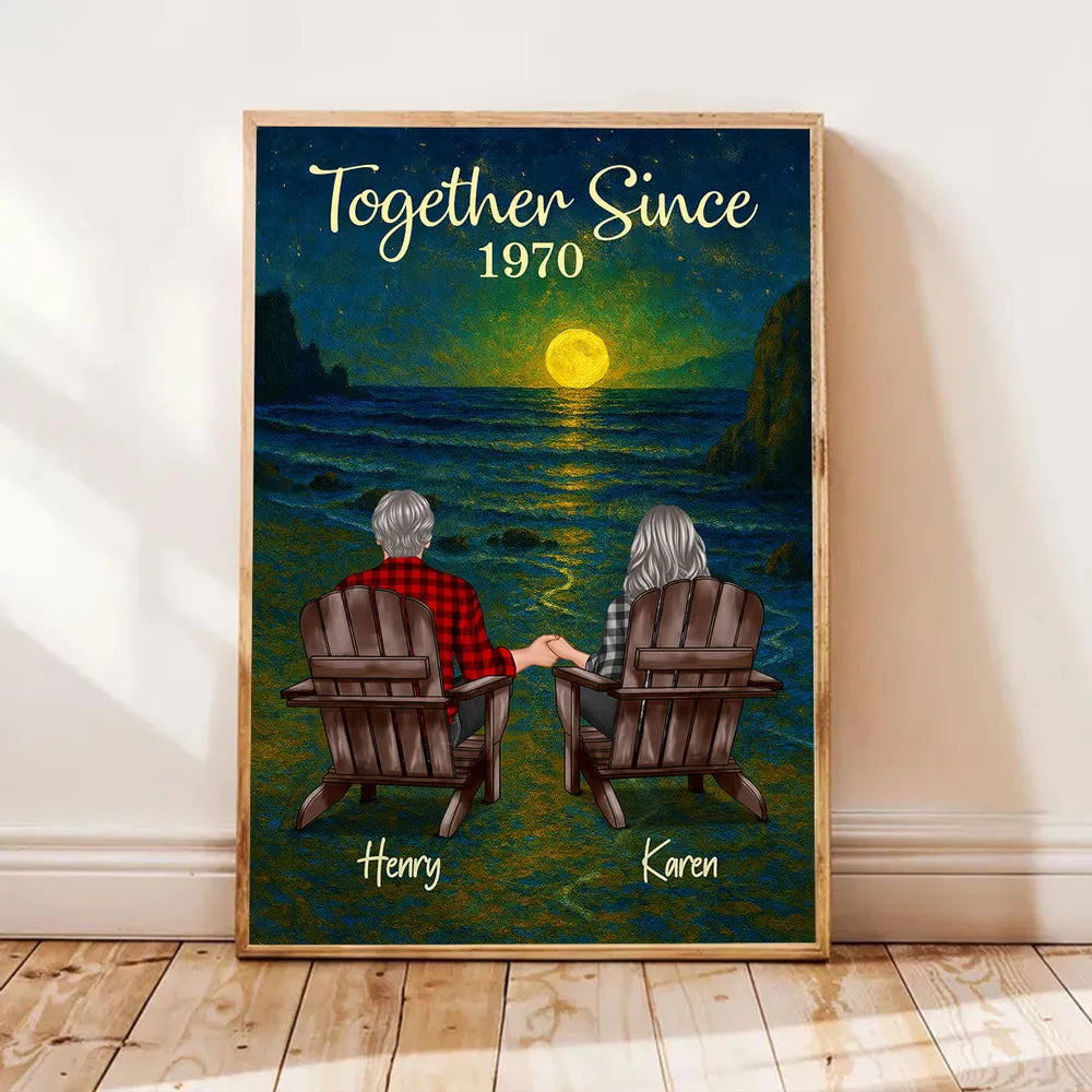 Personalized Romantic Couple Canvas Art - Anniversary Gift Poster or Canvas MagicInPrints
