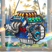 Load image into Gallery viewer, &quot;Rev Up Your Passion!&quot; Custom Hot Rod Engine Suncatcher Ornament - Personalized Gift for Car Lovers Ornament MagicInPrints
