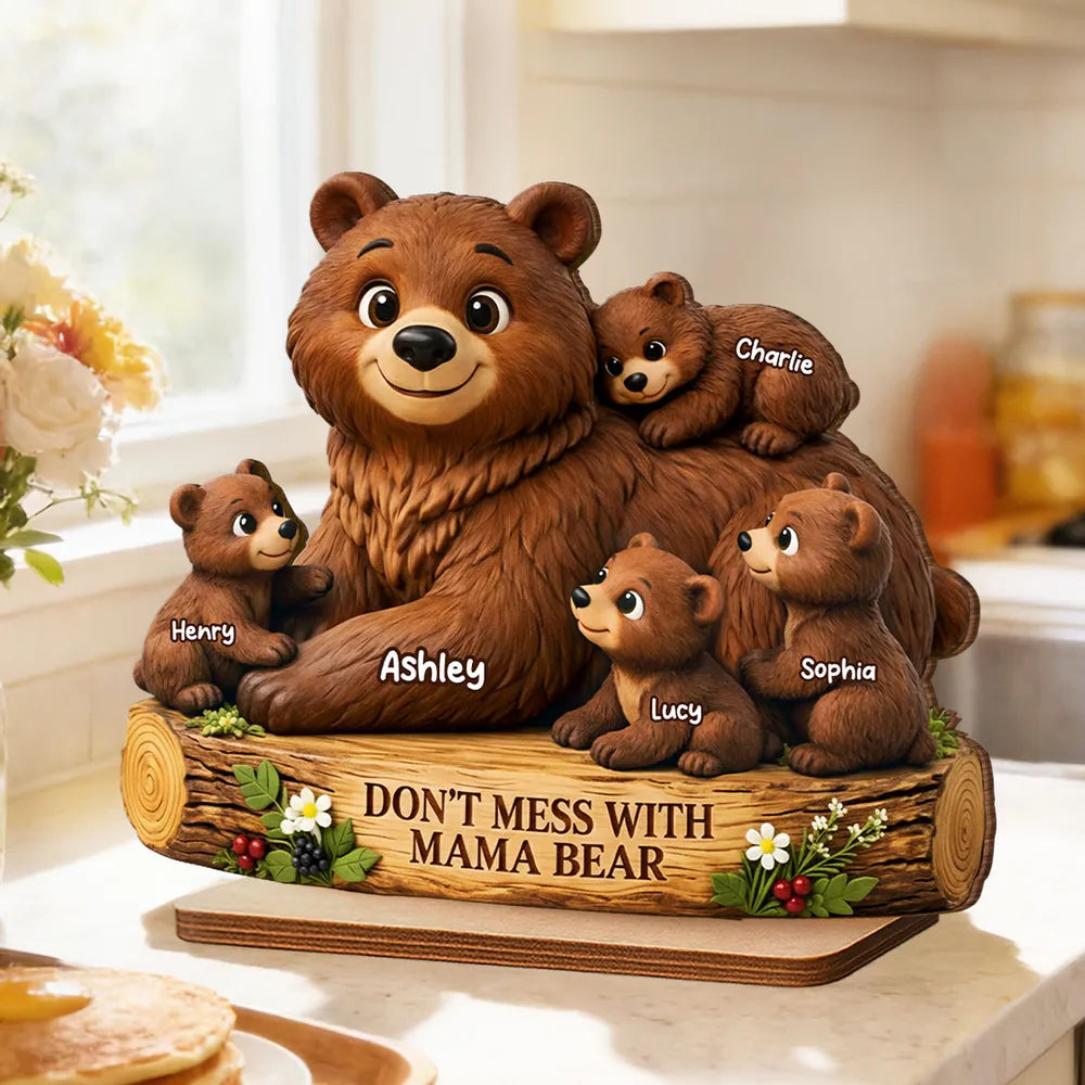 Personalized Mama Bear Family Figurine for Moms - Sentimental Home Decor Plaque MagicInPrints