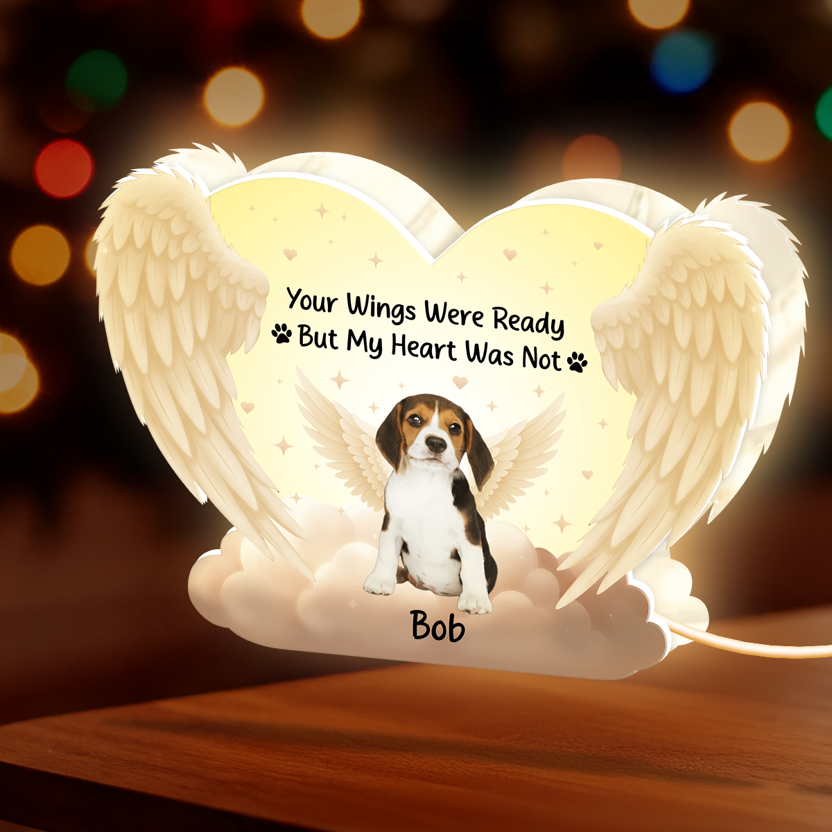 Personalized Pet Memorial LED Light for Dog Lovers - Heartfelt Tribute Gift Plaque MagicInPrints