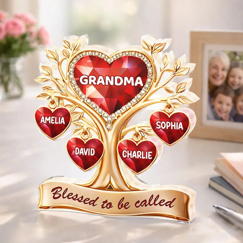 Personalized Family Tree Ornament for Grandma - Heartwarming Gift for Mother's Day Plaque MagicInPrints