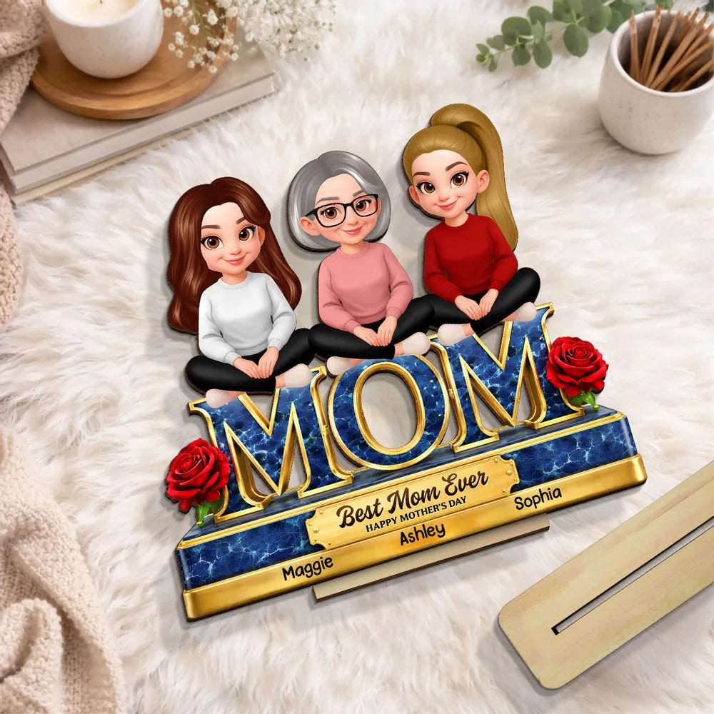 Personalized Mother's Day Figurine Gift for Mom - Custom Family Characters Plaque MagicInPrints