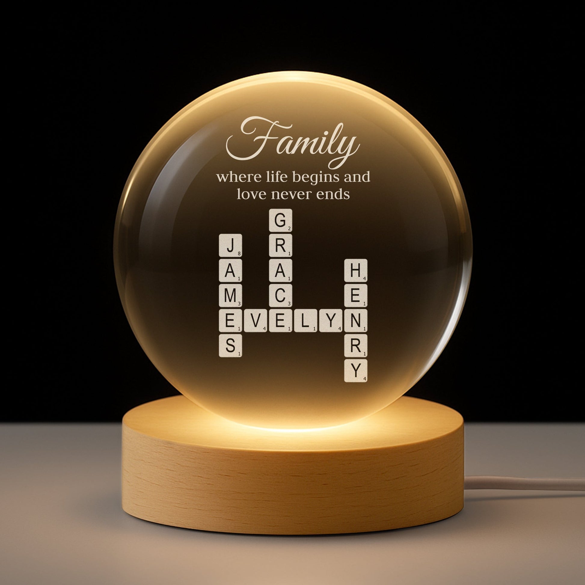 Custom Family Name LED Lamp for Home Decor - Sentimental Gift Lamp MagicInPrints