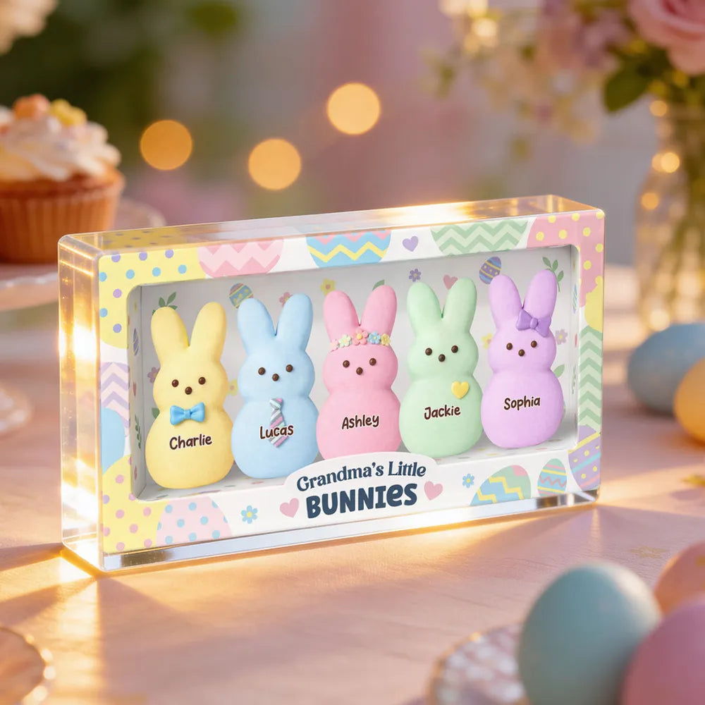 Personalized Plush Bunny Set for Kids - Easter Gift Keepsake Plaque MagicInPrints