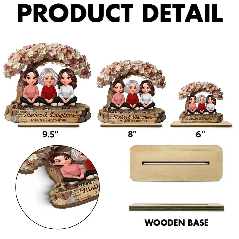 Personalized Mother & Daughters Figurine with Names - Sentimental Family Keepsake Plaque MagicInPrints