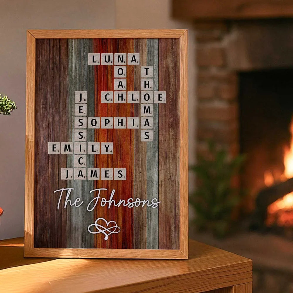 Personalized Family Name Crossword Canvas Wall Art - Home Decor Gift Poster or Canvas MagicInPrints