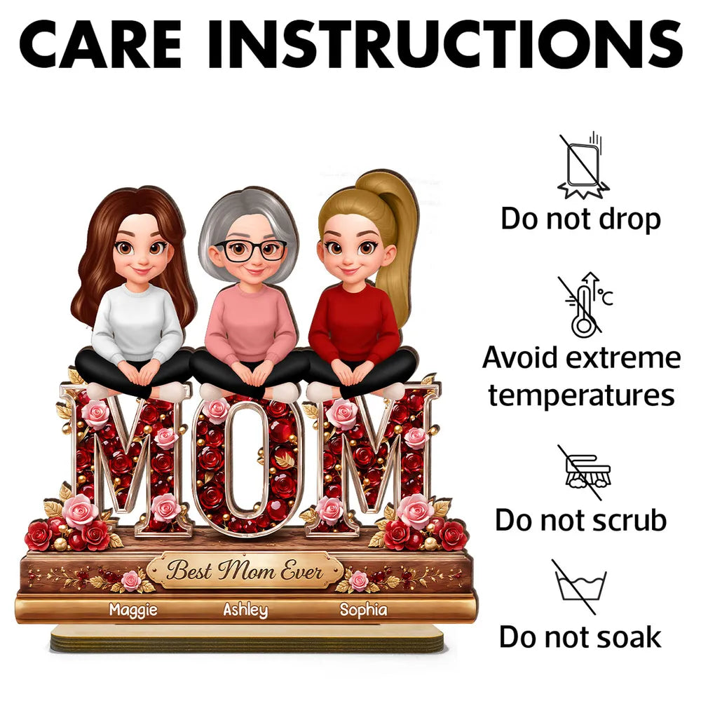 Custom Mother's Day Mom Figurine with Names - Sentimental Gift Plaque MagicInPrints
