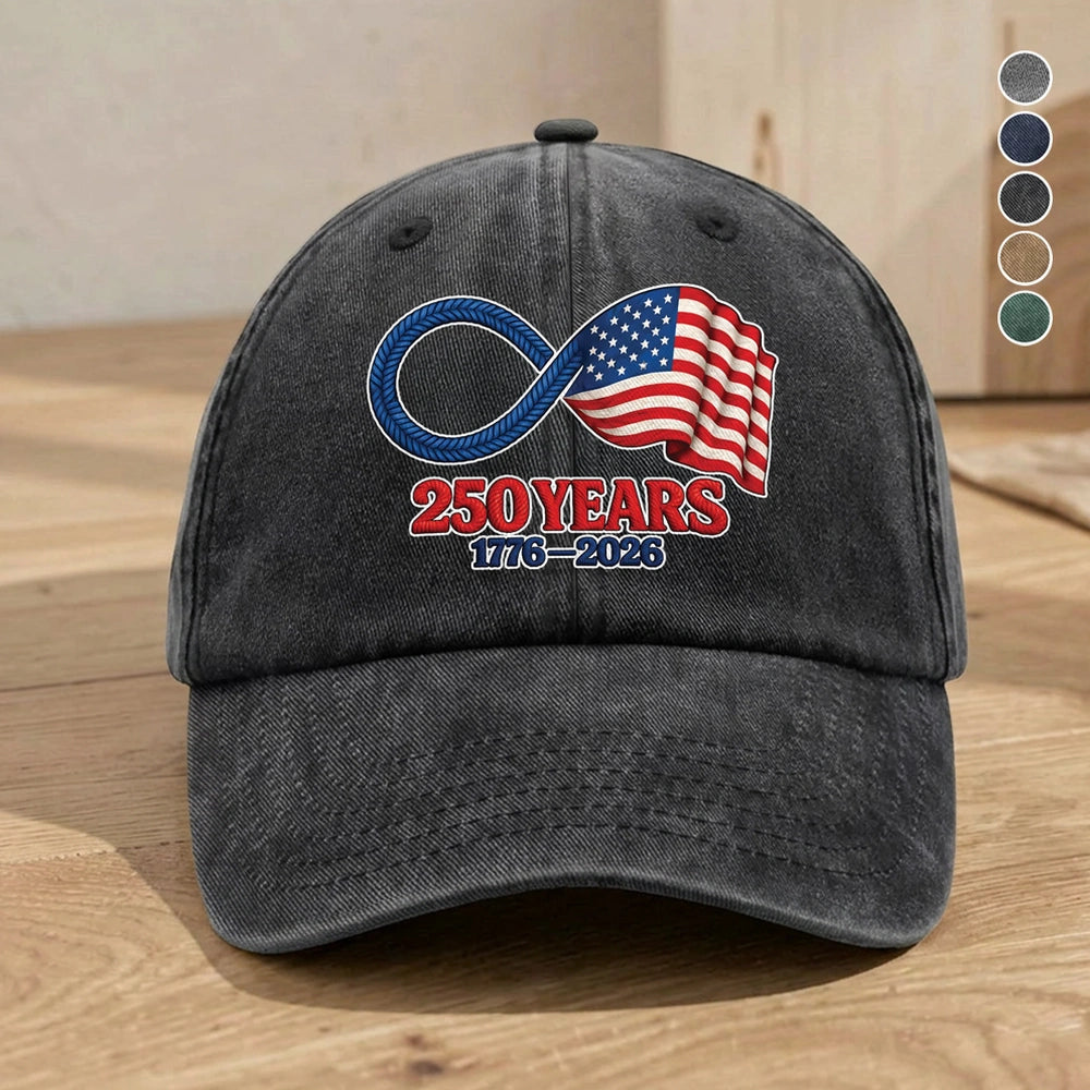 Custom Embroidered 250 Years Anniversary Cap for Patriotic Celebrations Hat MagicInPrints