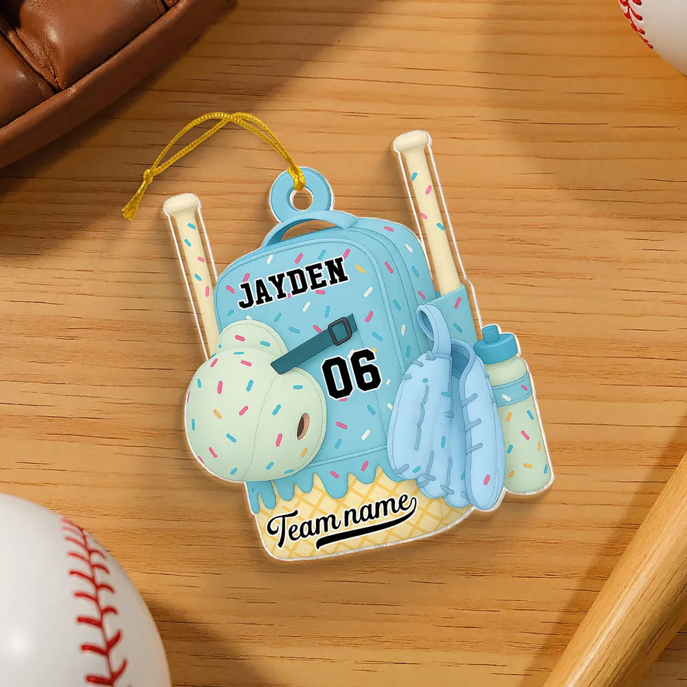 Personalized Baseball Backpack Ornament for Kids - Holiday Gift Ornament MagicInPrints