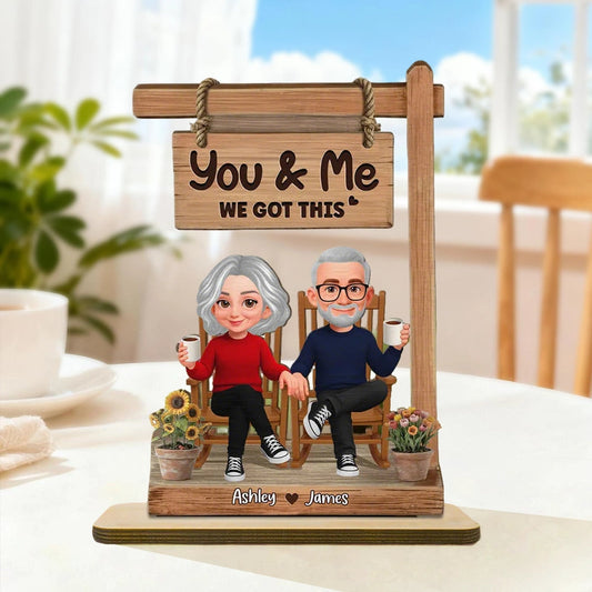 Personalized Couple Figurine Wooden Sign Gift for Seniors - Anniversary or Home Decor Plaque MagicInPrints