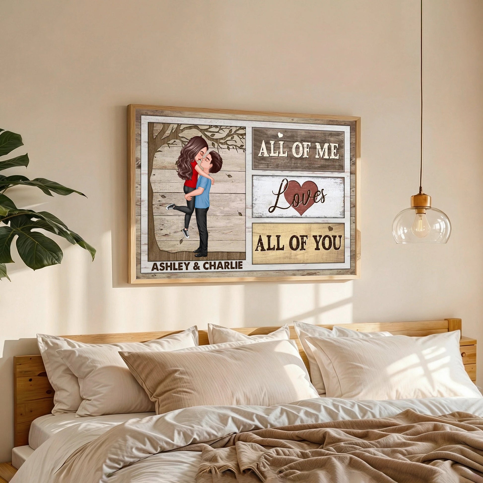 Personalized Romantic Canvas Print for Couples with Custom Names - Anniversary or Wedding Gift Other MagicInPrints