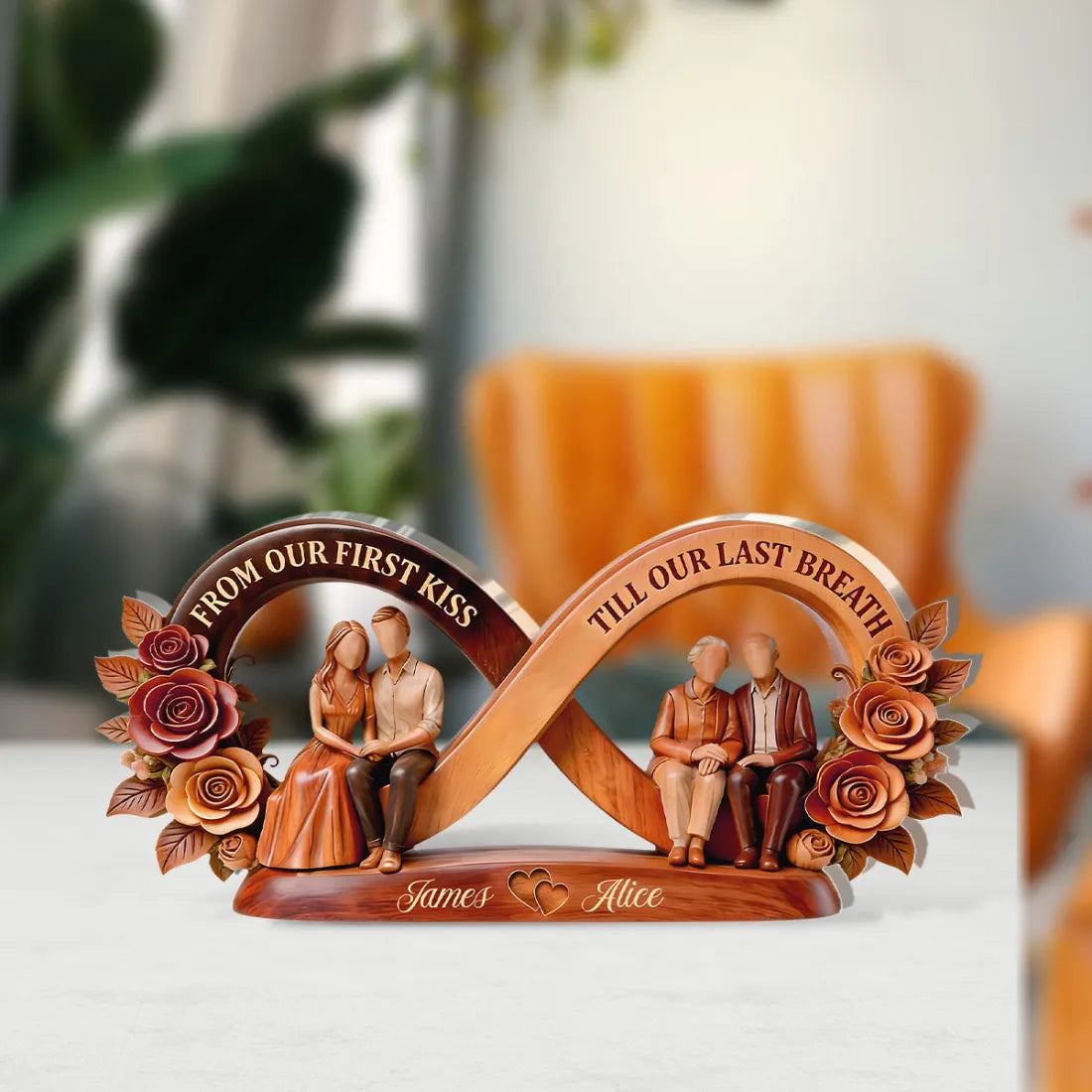 Personalized Infinity Couple Sculpture for Lovers - Romantic Gift Plaque MagicInPrints