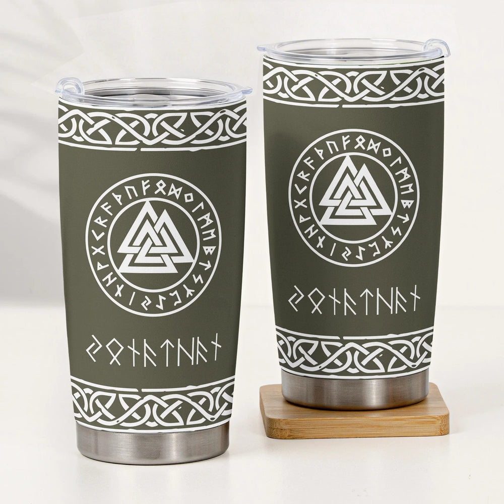 Personalized Viking Rune Tumbler Set for Norse Mythology Fans - Unique Gift Cup MagicInPrints