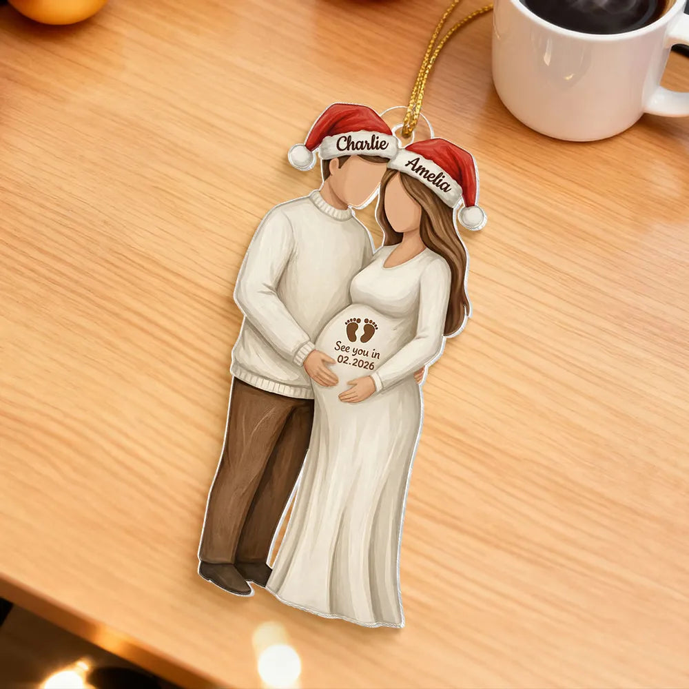 Personalized Christmas Ornament for Expecting Parents - Pregnancy Announcement Keepsake Ornament MagicInPrints