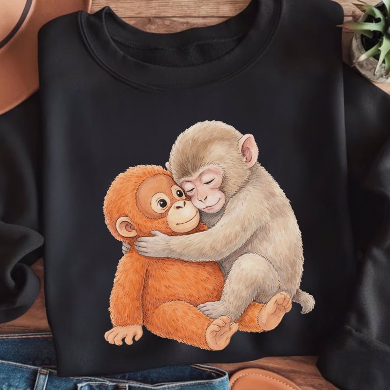 Cute Animal Hug T-Shirt for Kids - Love and Resilience Cloth MagicInPrints
